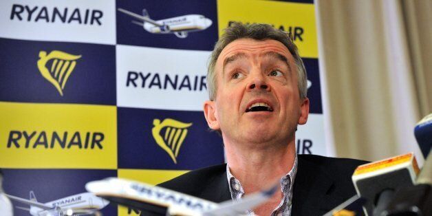CEO of Irish discount airlines Ryanair Michael O'Leary holds a press conference to announce two new regular flights from Budapest operated by his company in a hotel in Budapest, Hungary, Tuesday, March 6, 2012. (AP Photo/MTI, Tamas Kovacs)