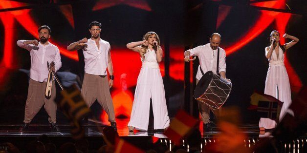 STOCKHOLM, SWEDEN - MAY 10: Argo of Greece perform the song 'Utopian Land' during the semifinals of the 2016 Eurovision Song Contest at Ericsson Globe Arena on May 10, 2016 in Stockholm, Sweden. (Photo by Michael Campanella/Getty Images)