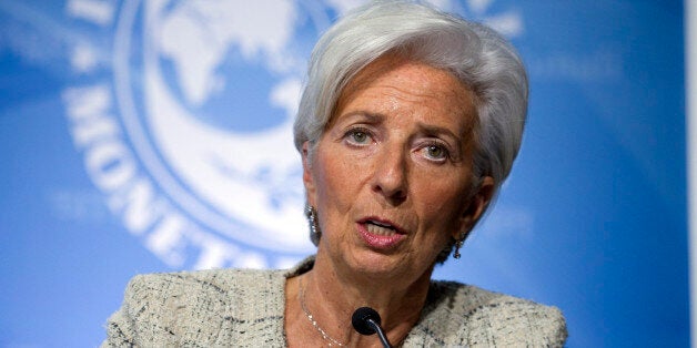 International Monetary Fund (IMF) Managing Director Christine Lagarde speaks at a news conference during the the G5 Ministers of Finance meeting during the World Bank/IMF Spring Meetings in Washington, Thursday, April 14, 2016. ( AP Photo/Jose Luis Magana)