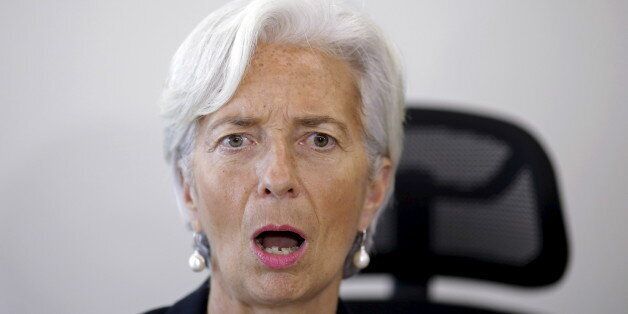 International Monetary Fund (IMF) Managing Director Christine Lagarde reacts during a meeting with Brazil's Finance Minister Joaquim Levy (not pictured) at the Finance Ministry in Brasilia, May 21, 2015. REUTERS/Ueslei Marcelino