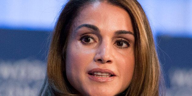 Queen Rania of Jordan, speaks to the assembly of the 43rd Annual Meeting of the World Economic Forum, WEF, in Davos, Switzerland, Thursday, Jan. 24, 2013. (AP Photo/Michel Euler)