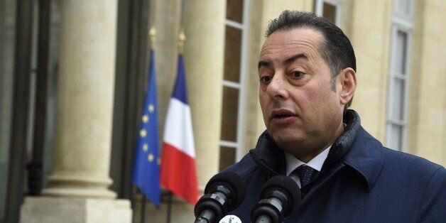 Socialists & Democrats (S&D) Group with S&D President Gianni Pittella (L) speaks to journalists after a meeting with France's President at the Elysee palace on October 21, 2015 in Paris. AFP PHOTO / DOMINIQUE FAGET (Photo credit should read DOMINIQUE FAGET/AFP/Getty Images)