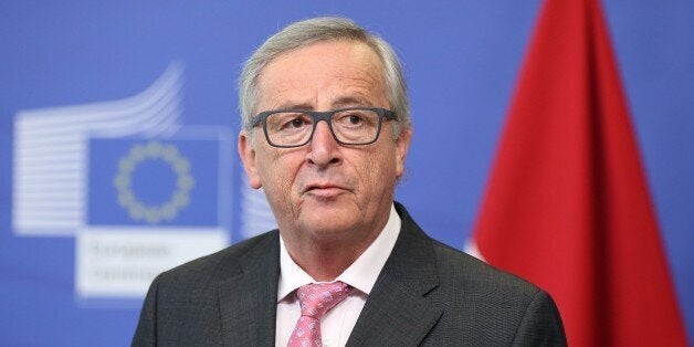 BRUSSELS, BELGIUM - APRIL 21: President of European Commission Jean-Claude Juncker attends press conference after his meeting with President of Indonesia Joko Widodo (not seen), in Brussels, Belgium on April 21, 2016. (Photo by Dursun Aydemir/Anadolu Agency/Getty Images)