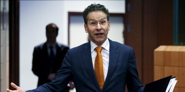 Dutch Finance Minister and Eurogroup President Jeroen Dijsselbloem reacts as he arrives at a eurozone finance ministers meeting in Brussels, Belgium, January 14, 2016. REUTERS/Francois Lenoir