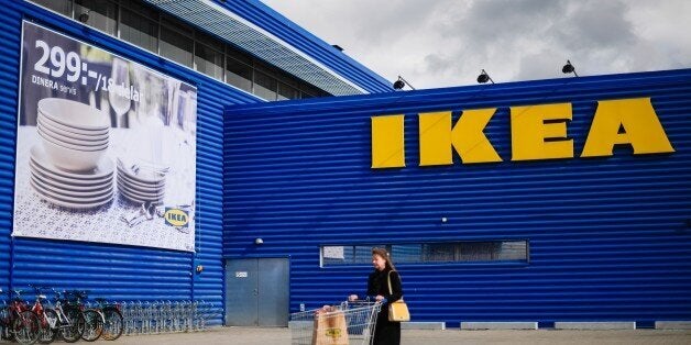 A client walks outside Europe's biggest Ikea store is pictured in Kungens Kurva, south-west of Stockholm on March 30, 2016. Ikea founder Ingvar Kamprad, who built a global business empire with revolutionary flat-pack furniture and dallied with Nazism in his youth, turned 90 today. / AFP / JONATHAN NACKSTRAND (Photo credit should read JONATHAN NACKSTRAND/AFP/Getty Images)