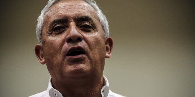 Otto Perez Molina, Guatemala's former president, speaks during a court appearance in Guatemala City, Guatemala, on Monday, March 28, 2016. Perez Molina resigned last year and has been in jail on charges of corruption and bribery in a scandal known locally as La Linea. Photographer: Saul Martinez/Bloomberg via Getty Images