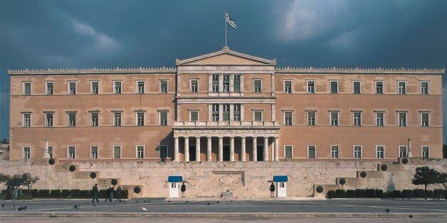 Facade of a government building, Parliament Building, Athens, Greece