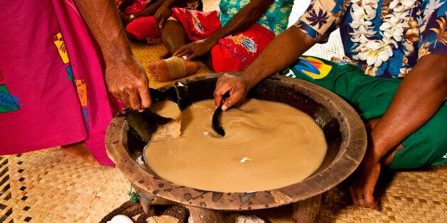 In Fiji, kava is part of the fabric of life, drunk day or night, at home or in the village hall. The consumption of the drink is a form of welcome and figures in important socio -political events. Both sexes drink kava, with women consuming the beverage more than men. The importance of kava in Fiji is not so much in the physical as it is psychological, serving as a forum where stories are told and jokes bantered. Part of this communal aspect is its role in conflict resolution, functioning as a peace pipe between quarrelling groups.