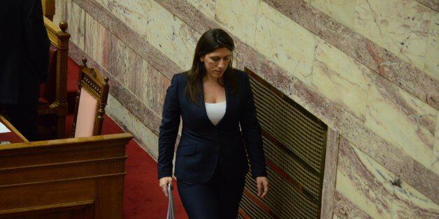 ATHENS, GREECE - 2015/07/15: President of the Greek parliament Zoi Konstantopoulou. Greek Lawmakers vote on the acceptance of a New Memorandum between the Greek government and its creditors about the Greek debt. (Photo by George Panagakis/Pacific Press/LightRocket via Getty Images)