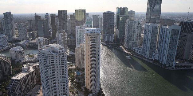 MIAMI, FL - APRIL 05: Condo buildings are seen April 5, 2016 in Miami, Florida. A report by the International Consortium of Investigative Journalists referred to as the 'Panama Papers,' based on information anonymously leaked from the Panamanian law firm Mossack Fonesca, indicates possible connections between condo purchases in South Florida and money laundering. (Photo by Joe Raedle/Getty Images)