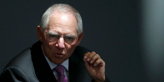 German Finance Minister Wolfgang Schaueble addresses the Bundestag, the lower house of parliament, in Berlin September 11, 2012. Schaeuble said on Tuesday that the only way to solve the euro zone crisis was for the bloc's member states to correct the policy mistakes of the past.