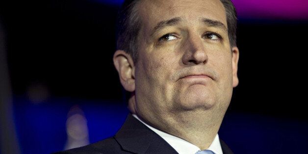 Senator Ted Cruz, a Republican from Texas and 2016 presidential candidate, reacts during a campaign event in Milwaukee, Wisconsin, U.S., on Tuesday, April 5, 2016. Cruz beat billionaire Donald Trump in Wisconsin's Republican presidential primary, embarrassing the front-runner, extending an increasingly bitter nomination fight and boosting the odds of a contested national convention in July. Photographer: Daniel Acker/Bloomberg via Getty Images