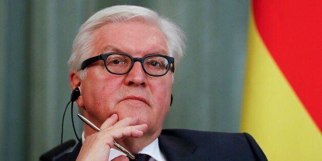 Germany's Foreign Minister Frank-Walter Steinmeier listens to a journalist's question during a news conference with Russian Foreign Minister Sergey Lavrov in Moscow, Russia on Wednesday, March 23, 2016. (AP Photo/Alexander Zemlianichenko)