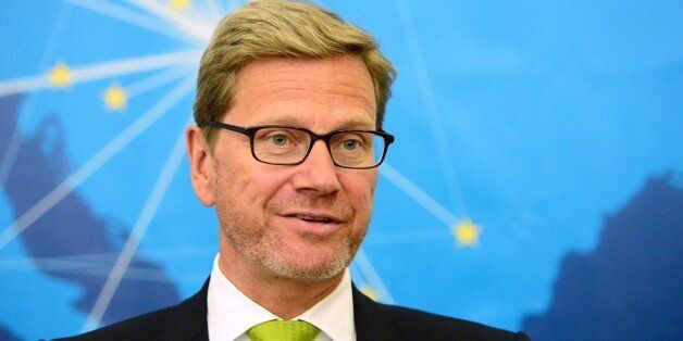 (FILES) Picture taken on April 28, 2014 shows former German Foreign Minister Guido Westerwelle in Budapest.As it was confirmed on March 18, 2016 by his foundation, Westerwelle died. / AFP / ATTILA KISBENEDEK (Photo credit should read ATTILA KISBENEDEK/AFP/Getty Images)