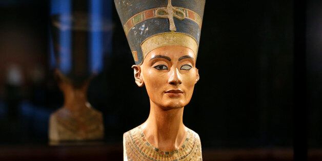 The Nefertiti bust is pictured during a press preview of the exhibition 'In The Light Of Amarna' at the Neues Museum in Berlin, Germany, Wednesday, Dec. 5, 2012 due to the 100th anniversay of the discovery of the bust of the Nefertiti. (AP Photo/Michael Sohn, pool)