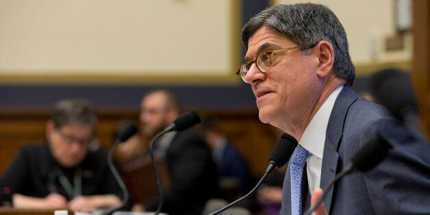 Treasury Secretary Jacob Lew testifies on Capitol Hill in Washington, Tuesday, March 22, 2016, before the House Financial Services Committee hearing on the international finance system: Annual hearing on 'The State of the International Financial System. (AP Photo/Jacquelyn Martin)