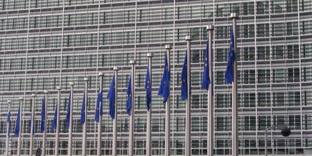 There are many EU flags in front of the European Commission building in Brussels. The building is huuuuge. I wonder how many offices are in it.