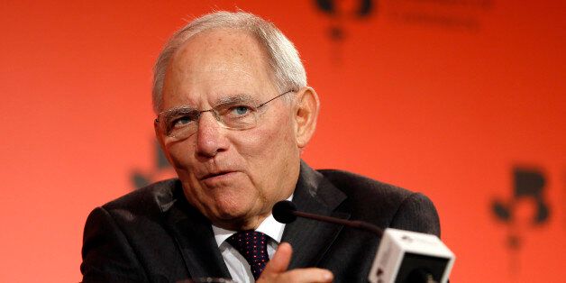 Wolfgang Schaeuble Germany's Federal Minister of Finance speaks during the British Chambers of Commerce annual conference in London, Thursday, March 3, 2016. (AP Photo/Kirsty Wigglesworth)