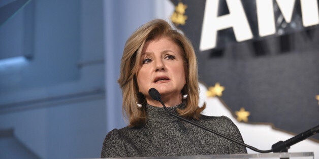 NEW YORK, NY - NOVEMBER 07: Chair, President and Editor-in-Chief, Huffington Post Media Arianna Huffington speaks during a keynote address during Martha Stewart American Made Summit at Martha Stewart Living Omnimedia Headquarters on November 7, 2015 in New York City. (Photo by Bryan Bedder/Getty Images for Martha Stewart Living Omnimedia)