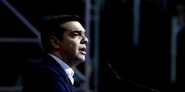 Greek Prime Minister Alexis Tsipras delivers a speech to celebrate his first year in power, on January...