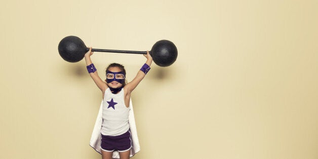 Even young superheroes need to train to be stronger.