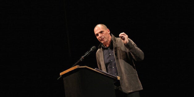 BERLIN, GERMANY - FEBRUARY 09: Former Greek Finance Minister Yanis Varoufakis speaks at the official launch of the Democracy in Europe Movement 2025 (DiEM25) at the Volksbuehne theater on February 9, 2016 in Berlin, Germany. Veroufakis is co-founding the new political movement together with other left-leaning politicians and thinkers from across Europe. Veroufakis said he sees Europe in danger of disintegration due to a rise in nationalism among some states not unsimilar to the rise of national