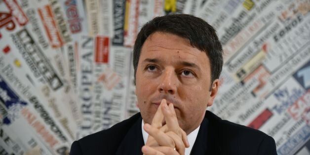 Italian Prime Minister Matteo Renzi gives a press conference for foreign medias on February 22, 2016 in Rome. Matteo Renzi warned yesterday he could call a high-stakes confidence vote in his government in a bid to unlock a parliamentary deadlock over gay civil unions. To mark his second anniversary as premier the Twitter-loving 41-year-old has posted a slideshow on his Facebook page yesterday vaunting his achievements since seizing power in an internal putsch inside his centre-left Democratic Party (PD). AFP PHOTO / ALBERTO PIZZOLI / AFP / ALBERTO PIZZOLI (Photo credit should read ALBERTO PIZZOLI/AFP/Getty Images)