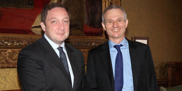 Minister for Europe David Lidington with Alex Petriashvili, State Minister of Georgia on European and Euro-Atlantic Integration in London, 16 April 2013.