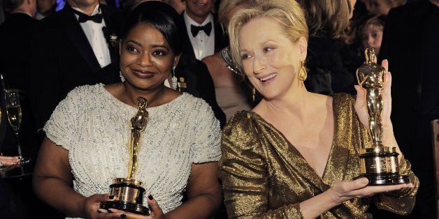 Octavia Spencer with the Oscar for best actress in a supporting role for