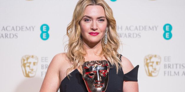 LONDON, ENGLAND - FEBRUARY 14: Kate Winslet poses in the winners room at the EE British Academy Film Awards at The Royal Opera House on February 14, 2016 in London, England. (Photo by Samir Hussein/WireImage)