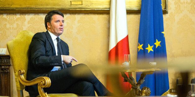 Matteo Renzi, Italy's prime minister, gestures as he speaks during an interview at Chigi palace in Rome, Italy, on Monday, Feb. 8, 2016. Renzi is betting on David Cameron and sees European Union leaders reaching an anti-'Brexit' deal at next week' summit. Photographer: Alessia Pierdomenico/Bloomberg via Getty Images