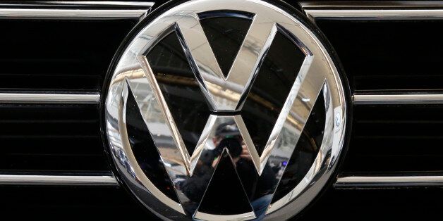 This is the Volkswagen logo on the grill of a Volkswagen automobile on display at the Pittsburgh International Auto Show in Pittsburgh Thursday, Feb. 11, 2016. (AP Photo/Gene J. Puskar)