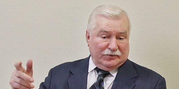Polandâs former president and Solidarity leader Lech Walesa talks with The Associated Press in Warsaw, Poland, Thursday, Feb. 19, 2015 about the need for global solidarity in using economic sanctions against Russian President Vladimir Putin as a means of obtaining a change in his aggressive policy. (AP Photo/Czarek Sokolowski)