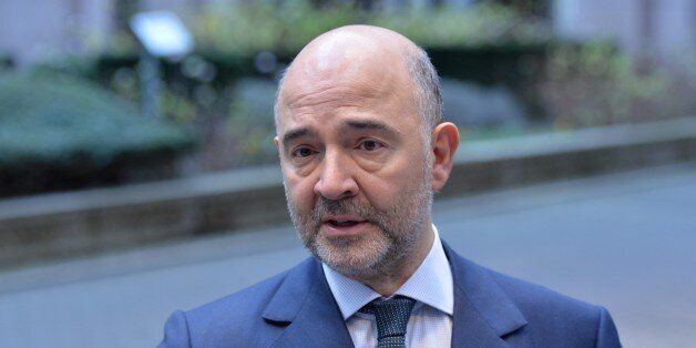 BRUSSELS, BELGIUM - JANUARY 14: European Commissioner for Economic and Financial Affairs, Taxation and Customs Pierre Moscovici informs the media before the meeting of eurozone finance ministers in Brussels, Belgium on January 12, 2016. (Photo by Dursun Aydemir/Anadolu Agency/Getty Images)
