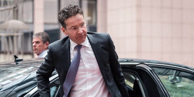 Dutch Finance Minister and Eurogroup President Jeroen Dijsselbloem arrives for an Eurogroup meeting at the EU Council building in Brussels on Monday, Feb. 16, 2015. Greece's radical left government and its European creditors are heading into new talks Monday on the debt-heavy country's stuttering bailout program. (AP Photo/Geert Vanden Wijngaert)