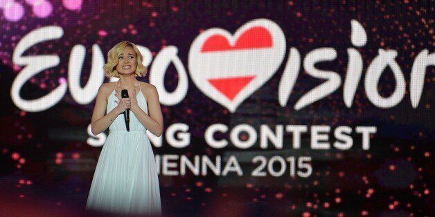 Polina Gagarina representing Russia performs the song 'A Million Voices' during the final of the Eurovision Song Contest in Austria's capital Vienna, Saturday, May 23, 2015. (AP Photo/Kerstin Joensson)
