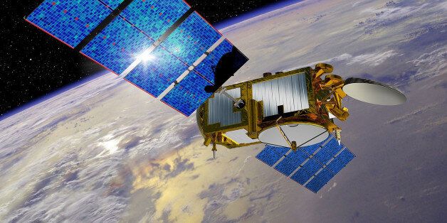 This undated artist rendering provided by NASA shows the Jason-3 satellite. The latest in a series of U.S.-European satellites designed to detect ocean events like El Nino is scheduled for launch Sunday, Jan. 17, from California. If successful, the Jason 3 satellite will continue more than two decades of sea level measurements. (NASA via AP)