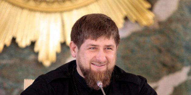 FILE - In this file photo taken on Monday, Dec. 28, 2015, Chechen regional leader Ramzan Kadyrov speaks to journalists in Chechnya's provincial capital Grozny, Russia. Intensifying his political attacks on Russia's opposition, the leader of Russia's Chechnya republic posted a video Monday, Feb. 1, 2016, that appears to show Mikhail Kasyanov, a former prime minister who now heads an opposition party, in the crosshairs of a rifle's scope. Kasyanov said in a statement that he considered the video posted online by Chechen leader Ramzan Kadyrov as a murder threat and he planned to appeal to Russian law enforcement agencies. Kasyanov is chairman of the opposition People's Freedom Party, or Parnas. He had shared the post with Boris Nemtsov until Nemtsov was shot dead near the Kremlin a year ago. (AP Photo/Musa Sadulaayev, File)
