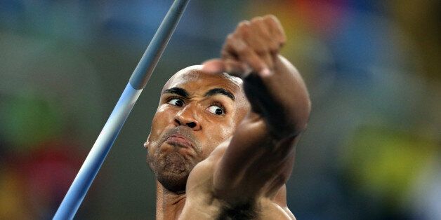 2016 Rio Olympics - Athletics - Final - Men's Decathlon Javelin Throw - Groups - Olympic Stadium - Rio de Janeiro, Brazil - 18/08/2016. Damian Warner (CAN) of Canada competes. REUTERS/Phil Noble FOR EDITORIAL USE ONLY. NOT FOR SALE FOR MARKETING OR ADVERTISING CAMPAIGNS.