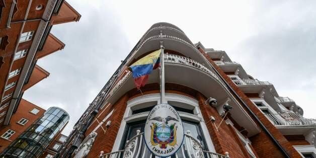 The exterior of the Ecuadorian Embassy, where WikiLeaks founder Julian Assange is holed up, is pictured in London on February 4, 2016. WikiLeaks founder Julian Assange said he could leave the Ecuadorian embassy in London on Friday pending an opinion by a UN panel on his alleged rape case -- but Britain said it would have to arrest him. The 44-year-old has been holed up in the embassy in west London since June 2012 in a bid to avoid extradition to Sweden over rape allegations, charges he has deni