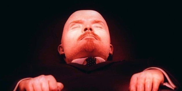 ** FILE ** Vladimir Lenin, founder of the Soviet Union, lays embalmed in his tomb in Moscow's Red Square, Wednesday, April 16, 1997, six days before his 127th April 22 birthday. An influential Russian governor seen as close to President Vladimir Putin called Monday for Vladimir Lenin's body to be removed from its Red Square mausoleum and buried, the ITAR-Tass news agency reported. (AP Photo/Sergei Karpukhin)