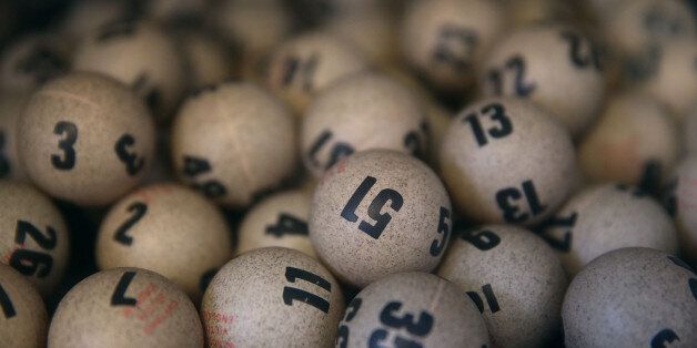 SAN LORENZO, CA - JANUARY 13: Lottery balls are seen in a box at Kavanagh Liquors on January 13, 2016 in San Lorenzo, California. Dozens of people lined up outside of Kavanagh Liquors, a store that has had several multi-million dollar winners, to -purchase Powerball tickets in hopes of winning the estimated record-breaking $1.5 billion dollar jackpot. (Photo by Justin Sullivan/Getty Images)