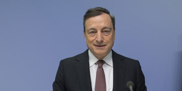 Mario Draghi, president of the European Central Bank (ECB), speaks during a news conference to announce the bank's interest rate decision at the ECB headquarters in Frankfurt, Germany, on Thursday, Jan. 21, 2016. The ECB left its key interest rates unchanged as investors wait for Draghi to explain how officials intend to respond to a slump in oil prices that's depressing euro-area inflation. Photographer: Jasper Juinen/Bloomberg via Getty Images
