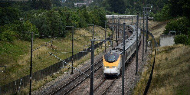 A Eurostar train travels through the countryside near Maidstone in Kent, south east England, on August 25, 2015. AFP PHOTO / BEN STANSALL (Photo credit should read BEN STANSALL/AFP/Getty Images)