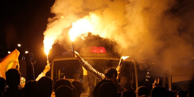 Στιγμιότυπο από συγκέντρωση του φιλοκουρδικού HDP