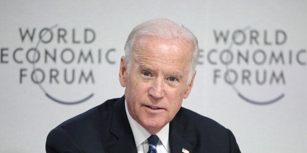 U.S. Vice President Joseph 'Joe' Biden speaks during a panel session on cancer research, treatment and data science in Davos, Switzerland, on Tuesday, Jan. 19, 2016. World leaders, influential executives, bankers and policy makers attend the 46th annual meeting of the World Economic Forum in Davos from Jan. 20 - 23. Photographer: Jason Alden/Bloomberg via Getty Images
