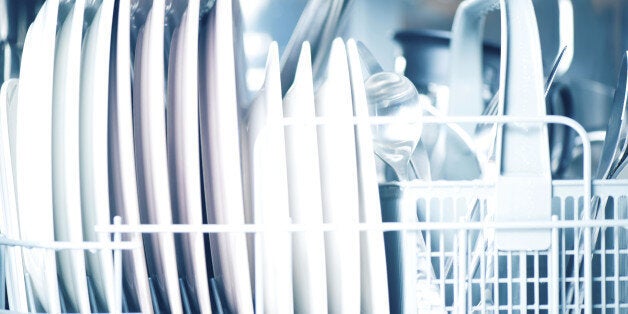 Clean dishes in dishwasher