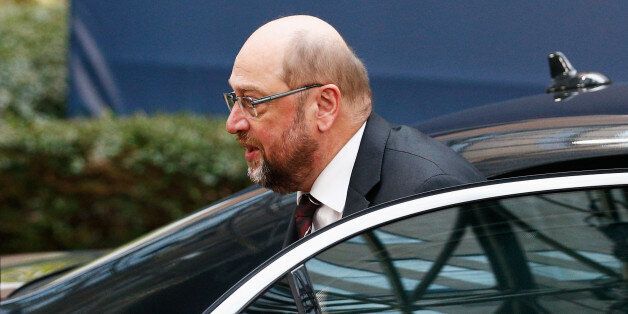 BRUSSELS, BELGIUM - DECEMBER 17: European Parliament President, Martin Schulz arrives for The European Council Meeting In Brussels held at the Justus Lipsius Building on December 17, 2015 in Brussels, Belgium. European leaders are meeting to discuss David Camerons proposed EU reforms, as well as focussing on the migrant crisis, the fight against terrorism and climate change. (Photo by Dean Mouhtaropoulos/Getty Images)