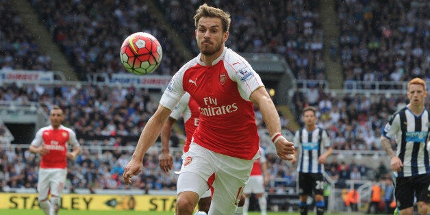 NEWCASTLE UPON TYNE, ENGLAND - AUGUST 29: Aaron Ramsey of Arsenal during the Barclays Premier League match between Newcastle United and Arsenal and St James' Park on August 29, 2015 in Newcastle upon Tyne, United Kingdom. (Photo by Stuart MacFarlane/Arsenal FC via Getty Images)