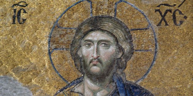 TURKEY - MAY 12: Face of Christ, detail from the Deesis or Deisis mosaic in the south gallery of the Hagia Sophia (Ayasofya), Istanbul, Turkey, 13th century. (Photo by DeAgostini/Getty Images)